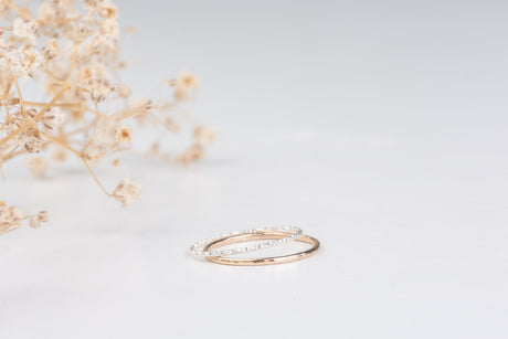 dainty gold filled ring set