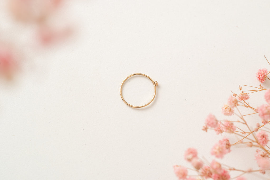 white zircon gold filled ring