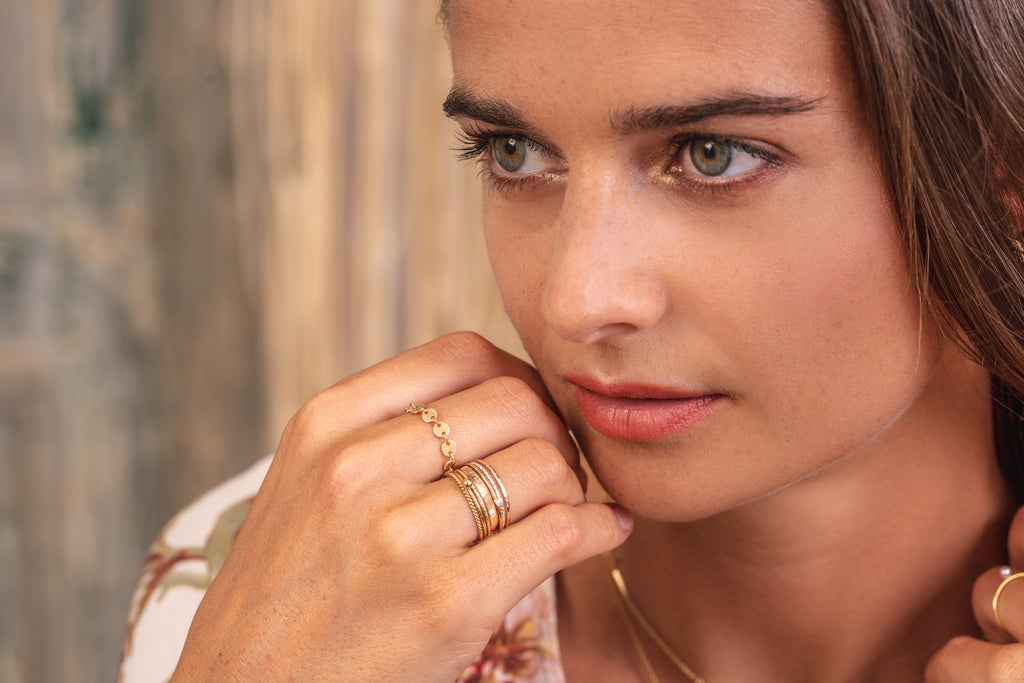 6 in 14k golf filled and 1 925 sterling silver ring set